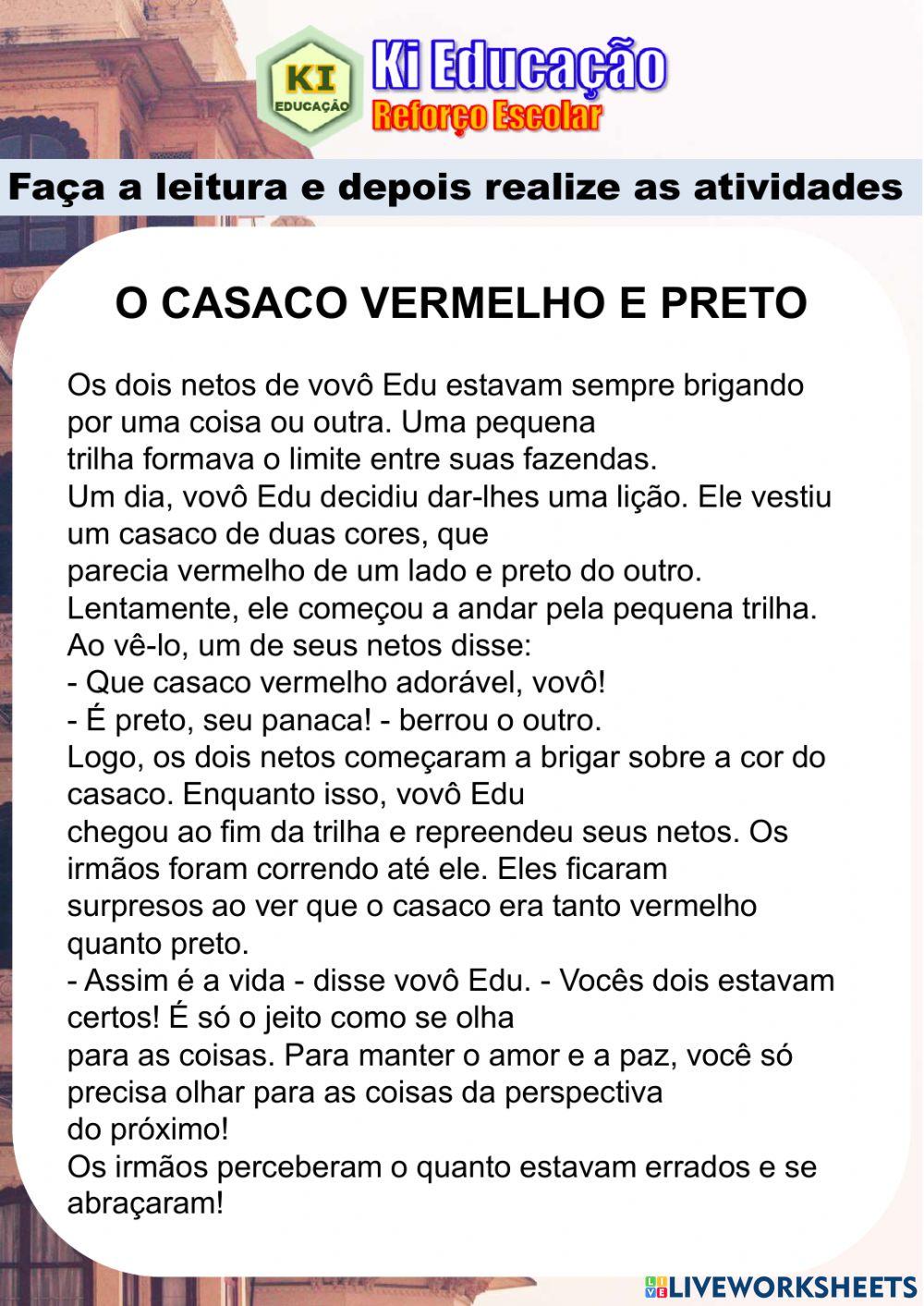 O Casaco preto e vermelho