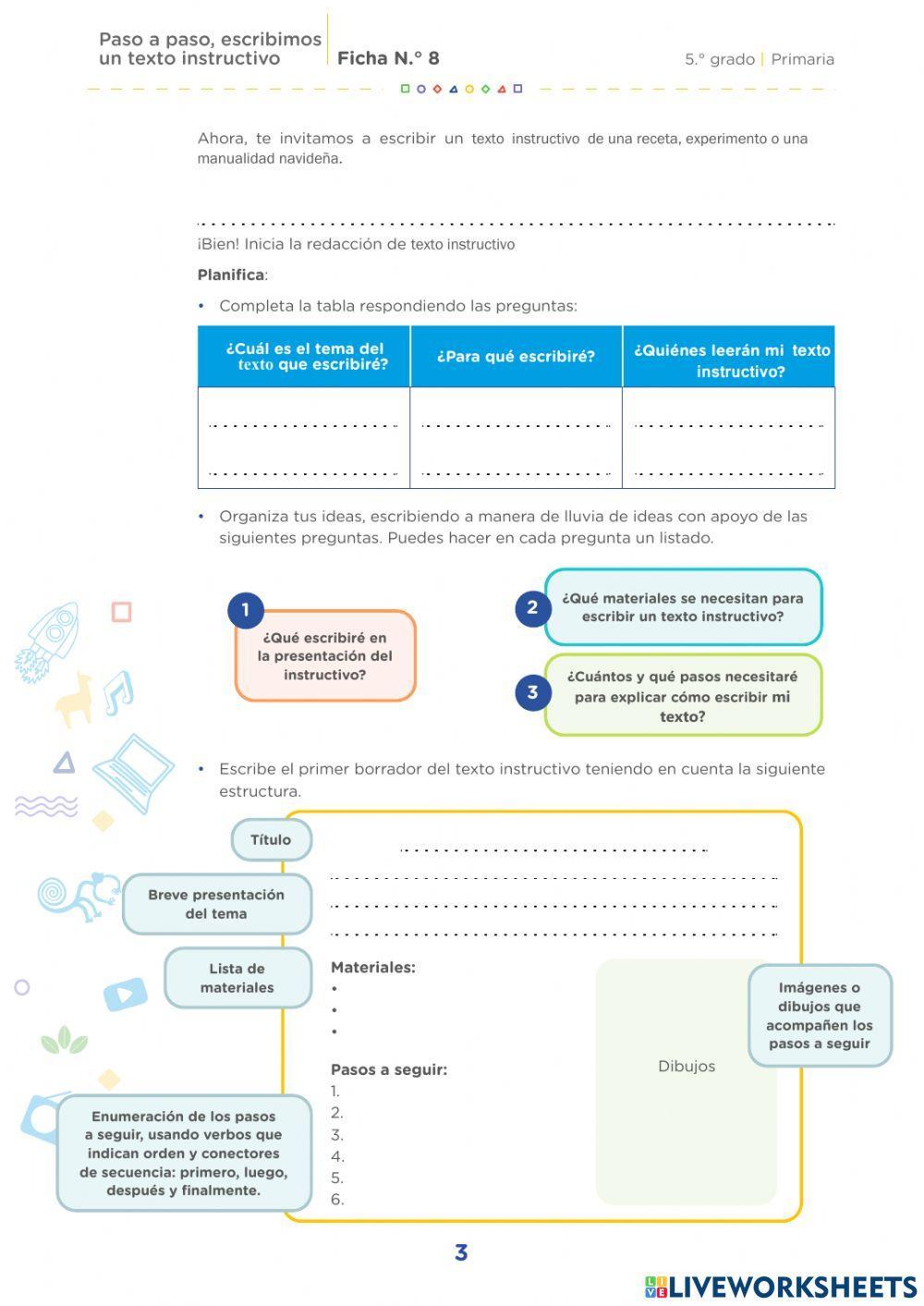 Paso a paso, escribimos un texto instructivo