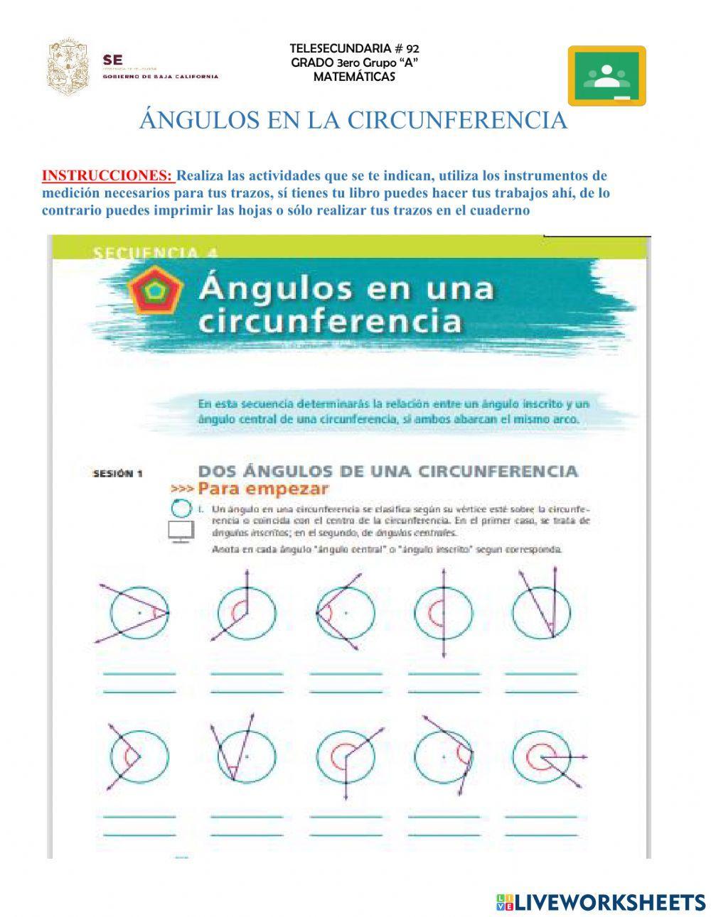 Angulos en la circunferencia