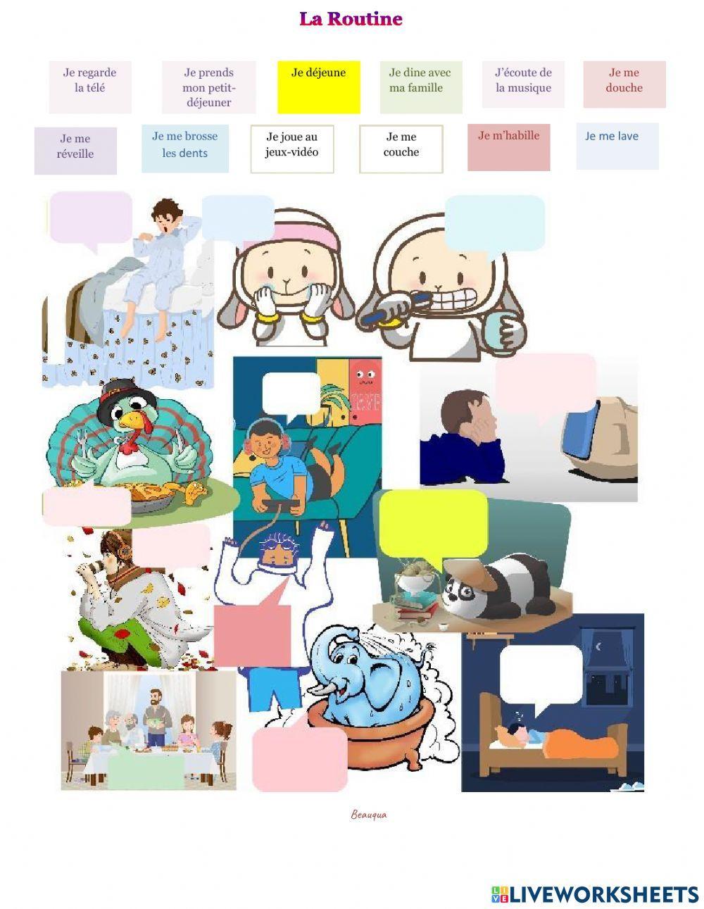 Les activités quotidiennes Les activités quotidiennes