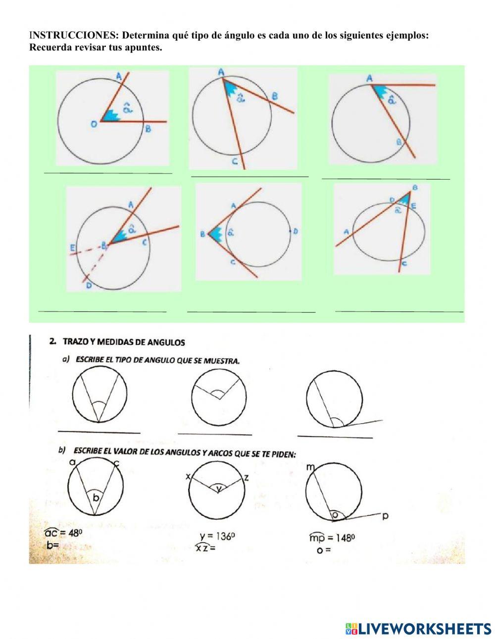 Angulos en circunferencia
