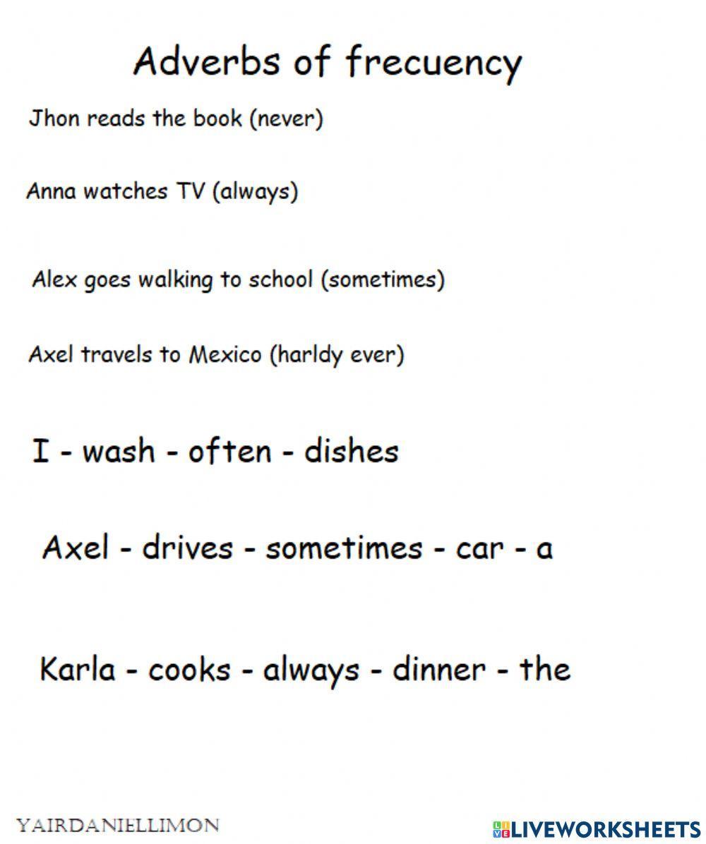 Adverbs of frecuency