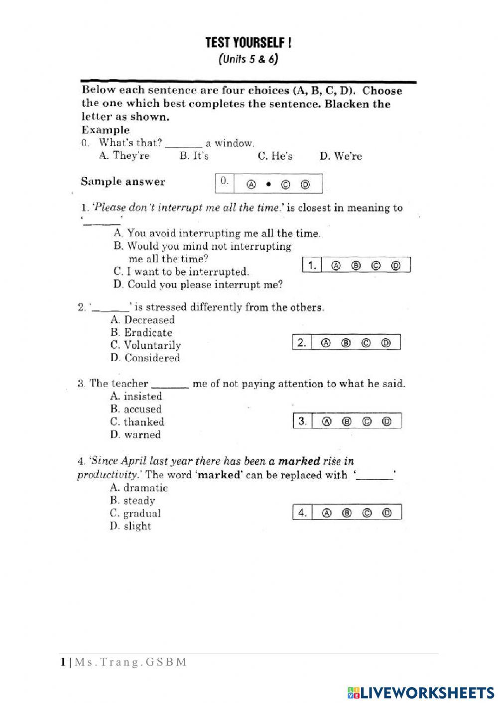 Test yourself unit 5+6