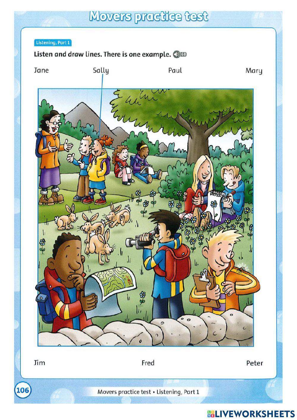 Get ready For Movers Unit 12 Practice test 