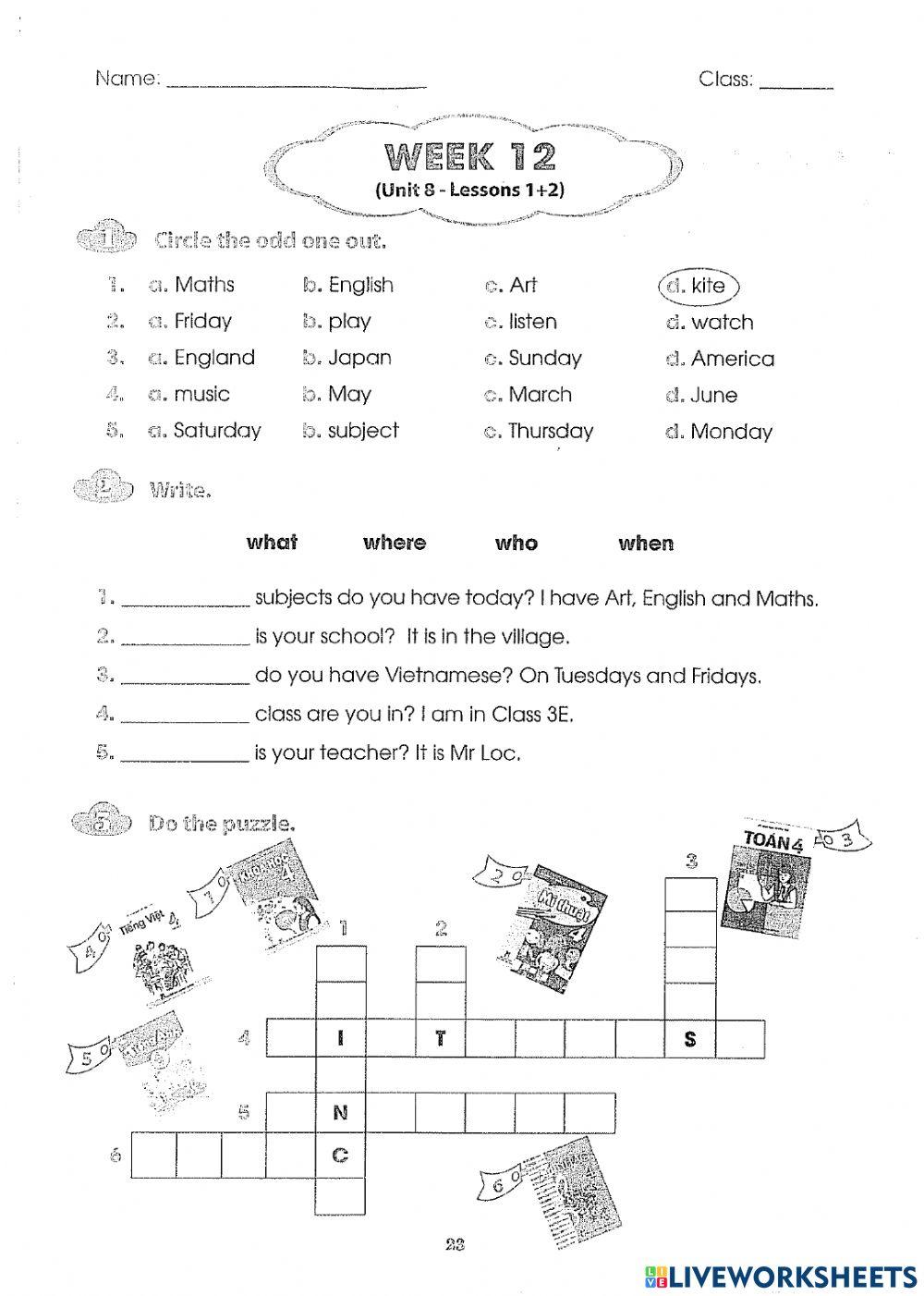 What subjects do you have today?