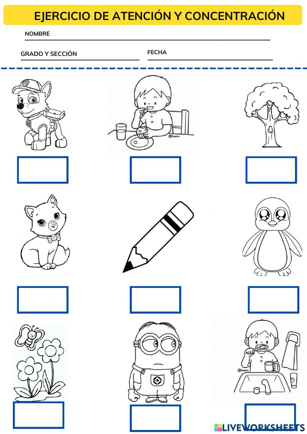 Ejercicio de  atencion y concentracion