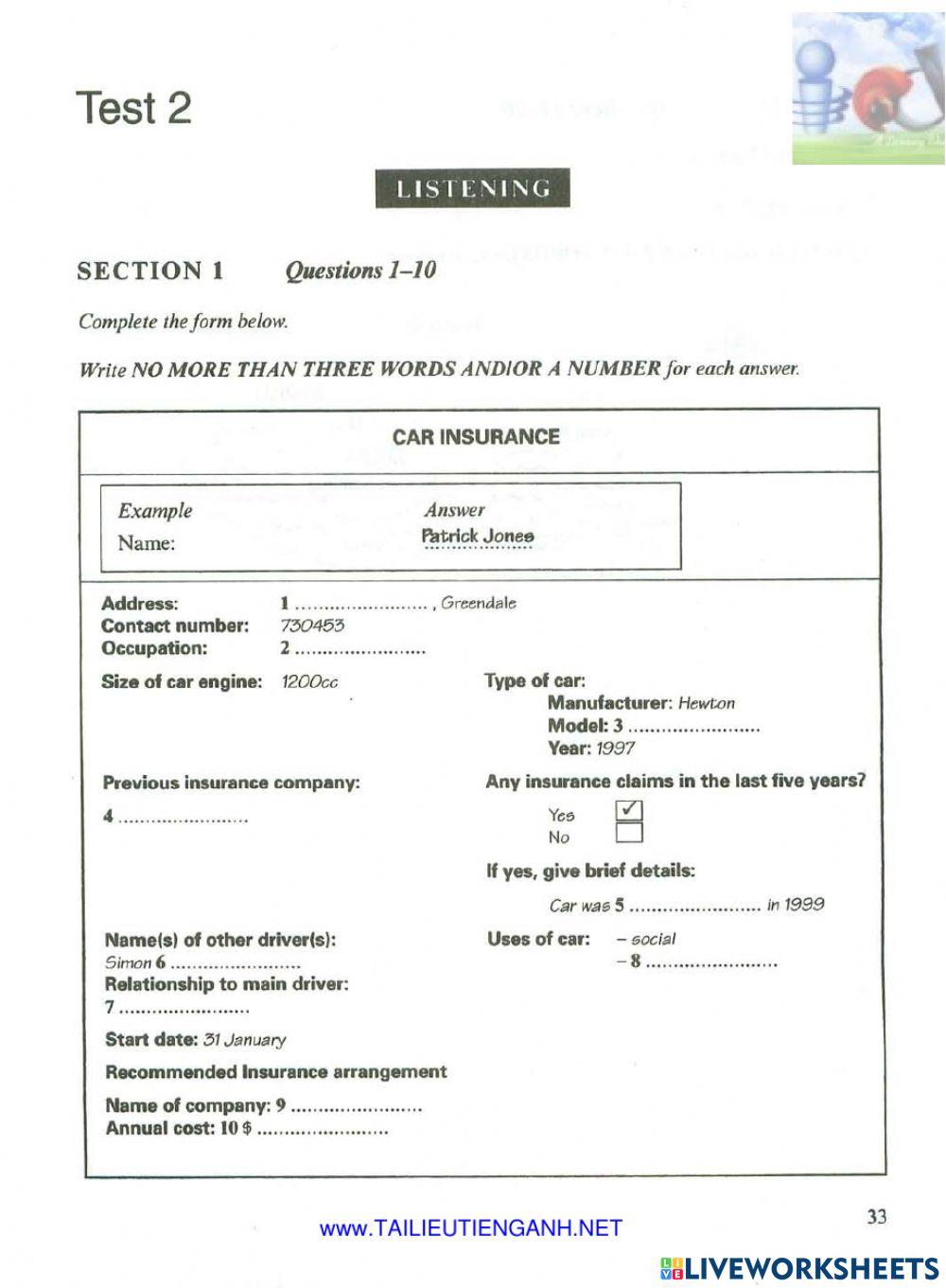 Book 7. test 2. listening