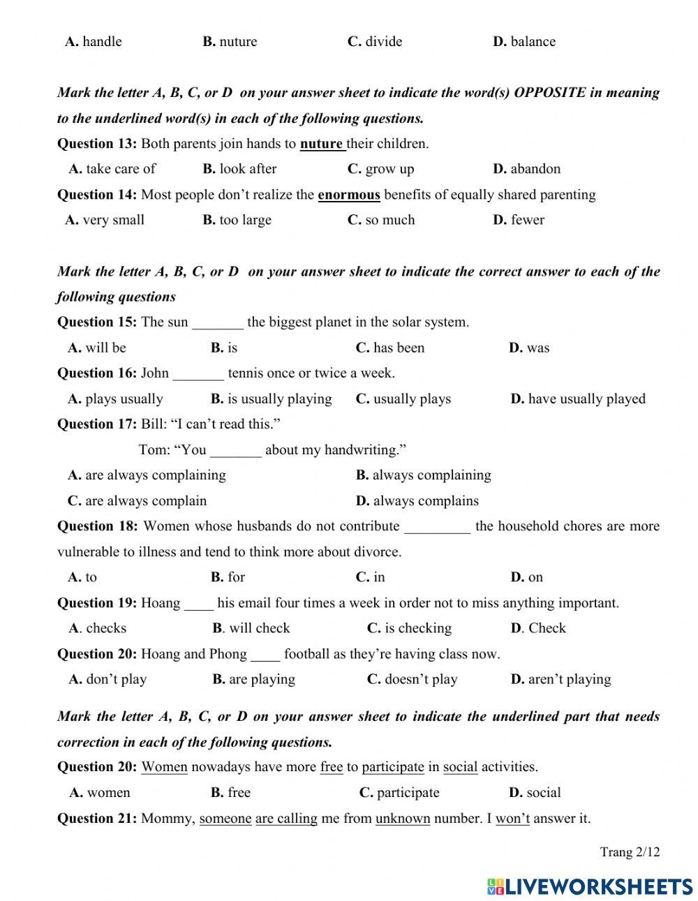 On unit 1 2 3 lop 10