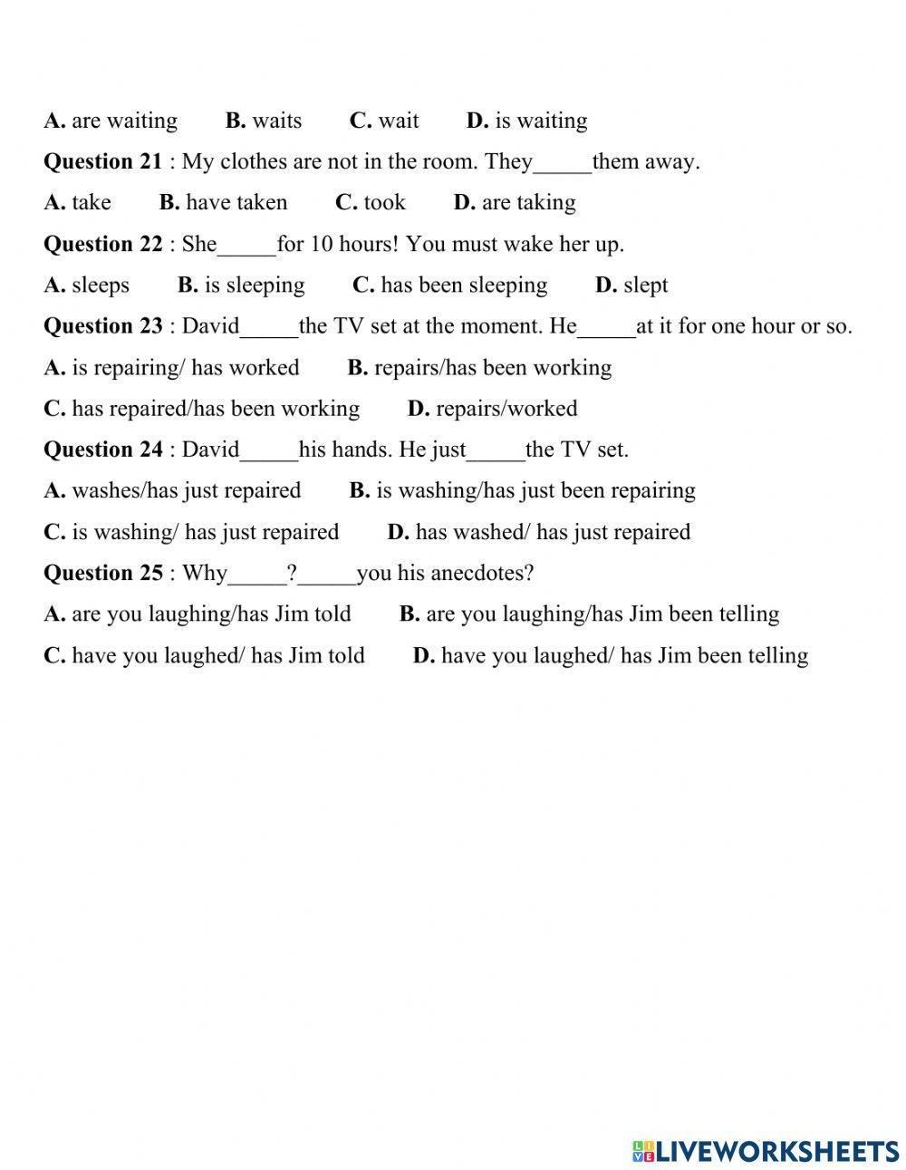 The present tense - TEST