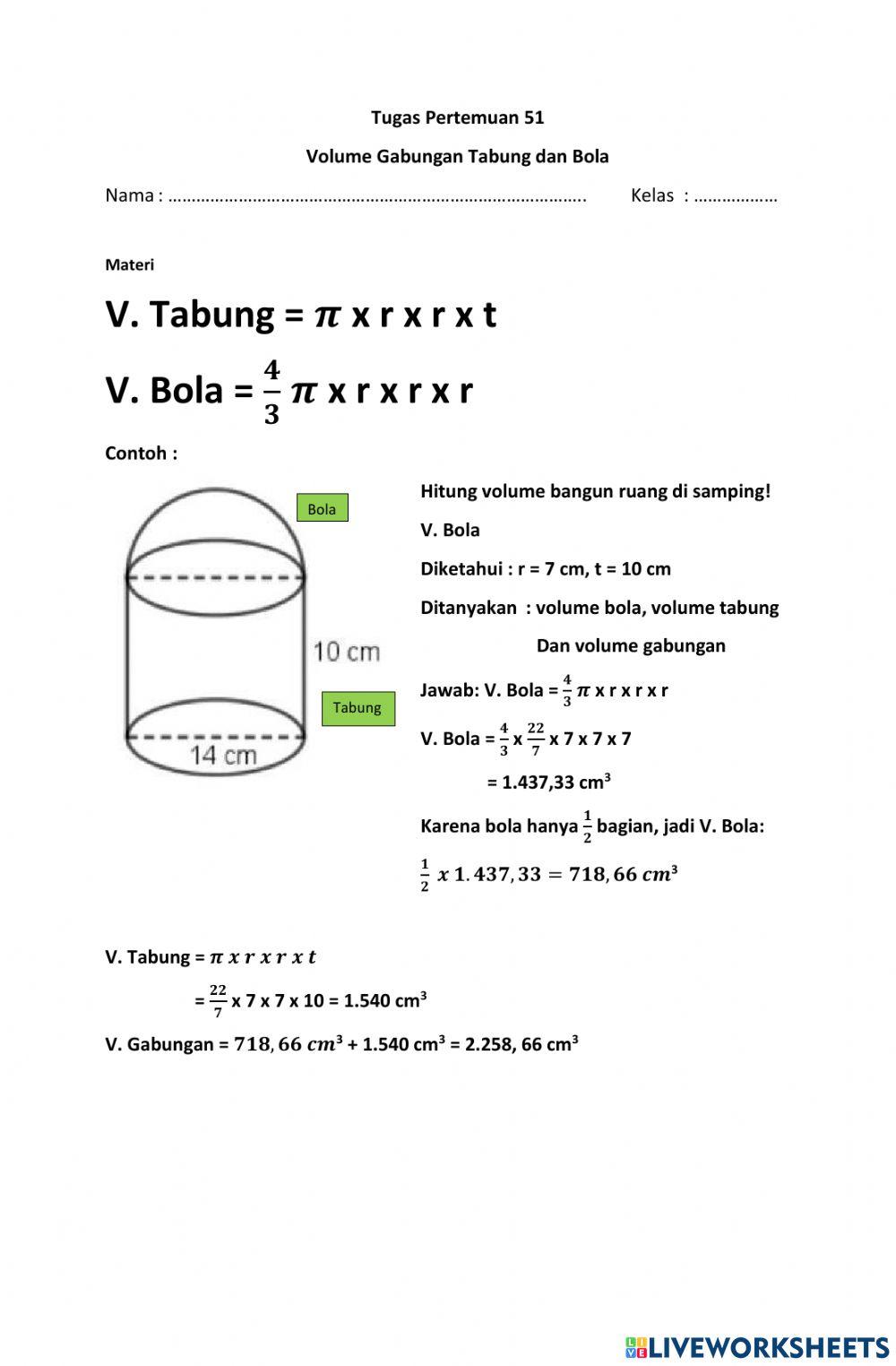 P51-Volume Tabung Bola