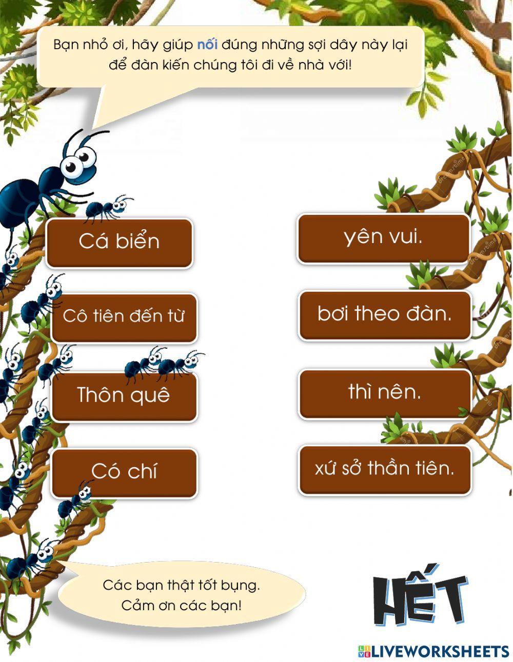 Bài tập vần iên - yên