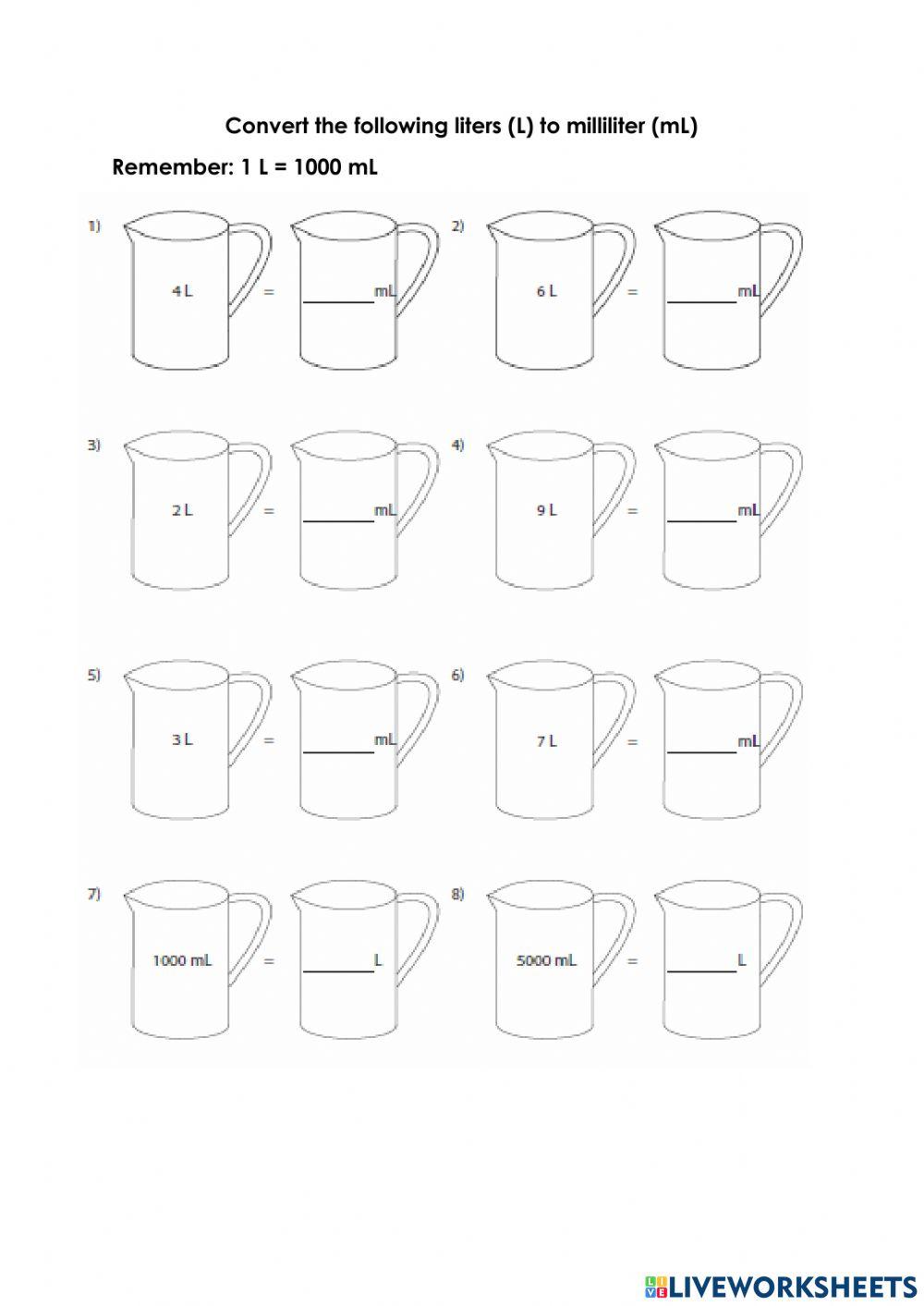 Liters And Milliliter Online Exercise For Live Worksheets liters-and-milliliter-online-exercise-for-live-worksheets