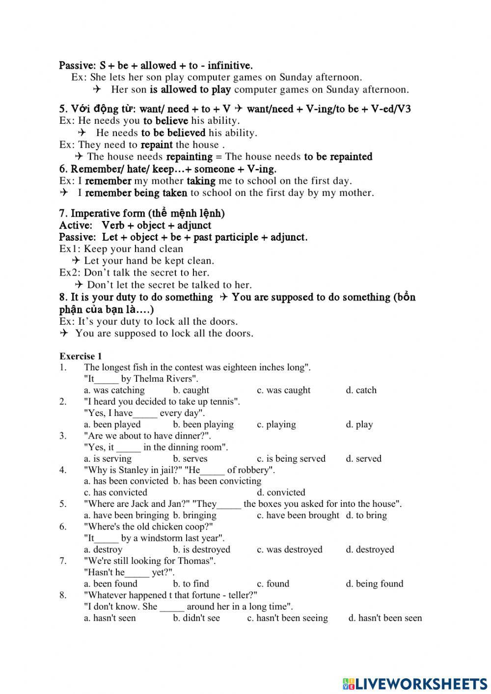 Ôn tập thể bị động