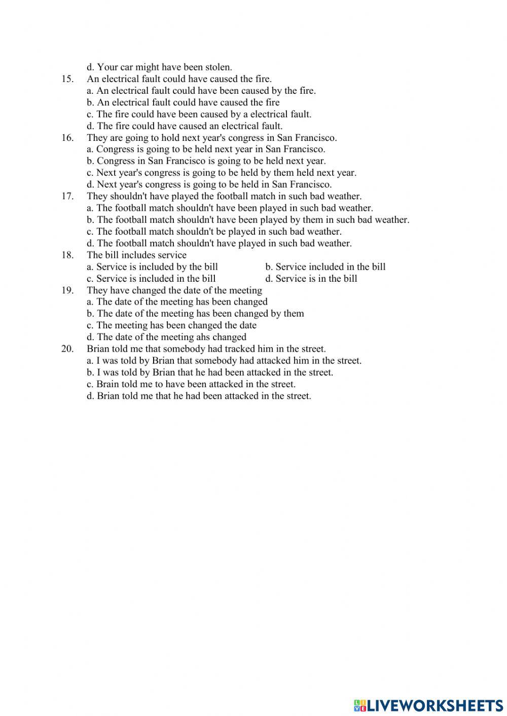 Ôn tập thể bị động