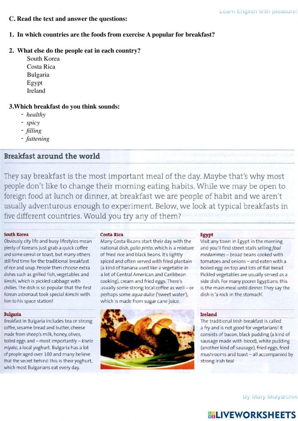 Breakfasts around the world