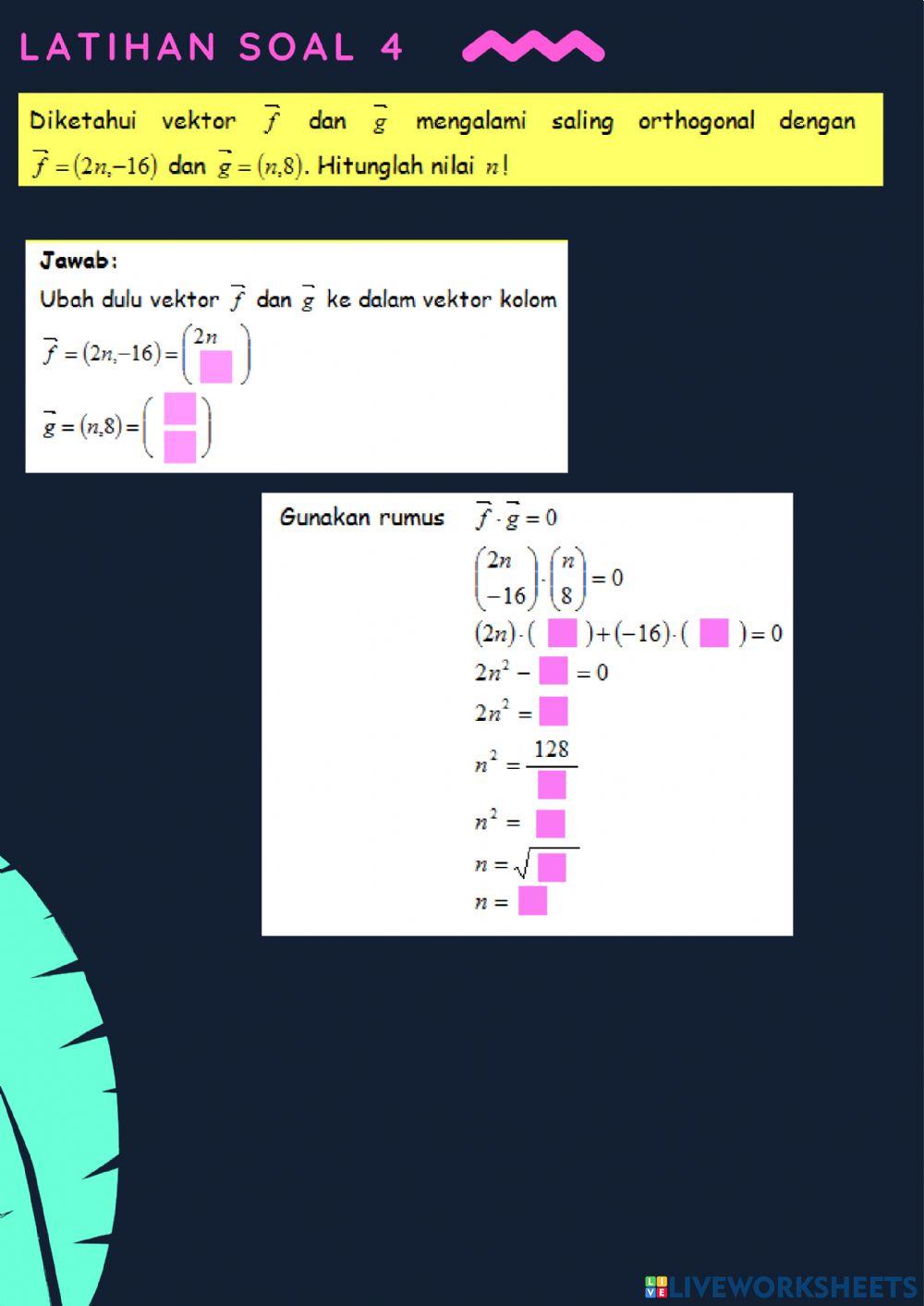 LKPD Sudut antara dua vektor