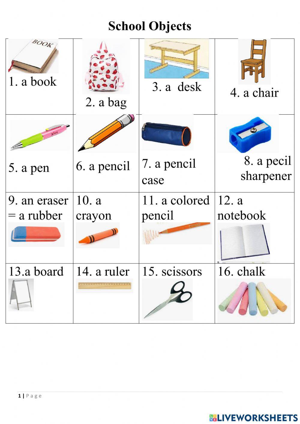 School objects