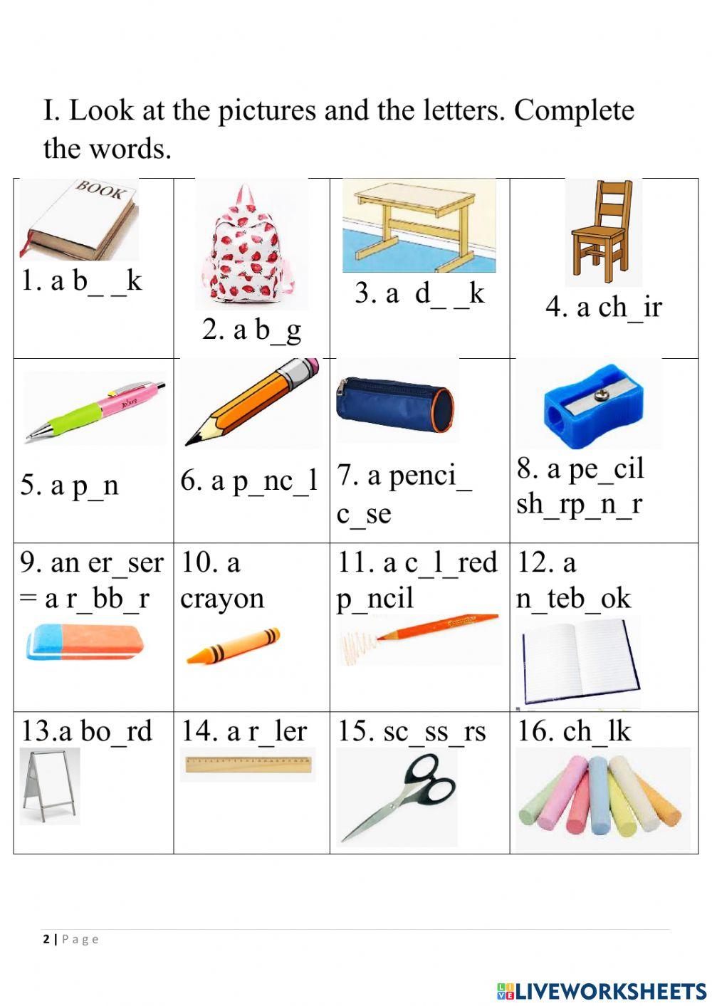 School objects