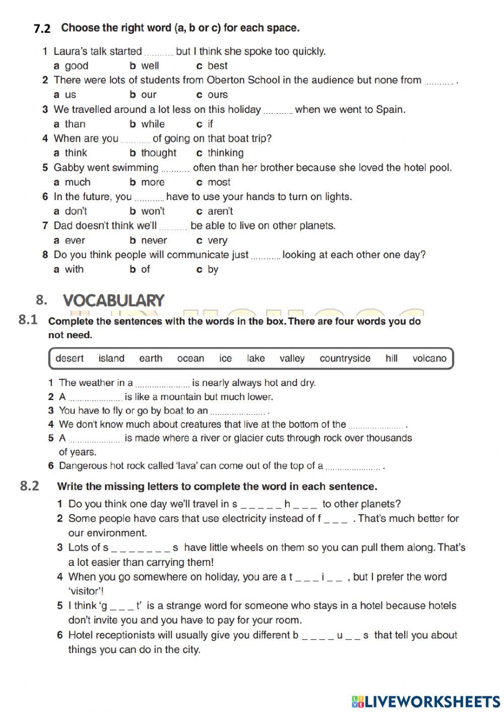 Prepare 3 Midterm test (U1-U8)
