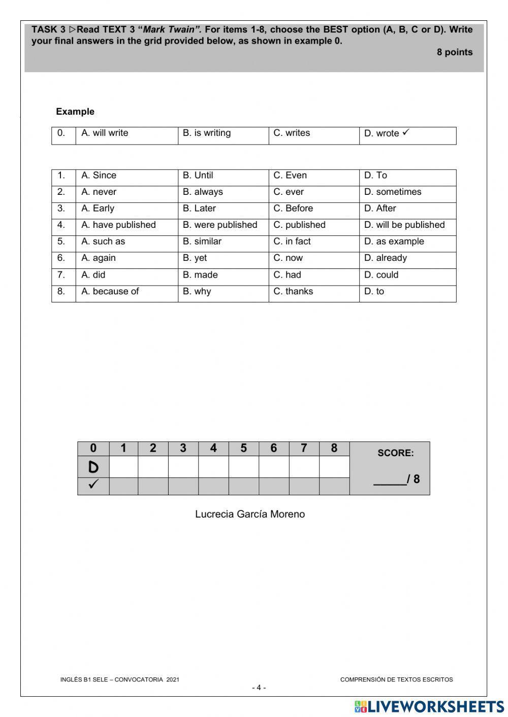 Reading B1 SELE  2021 Murcia