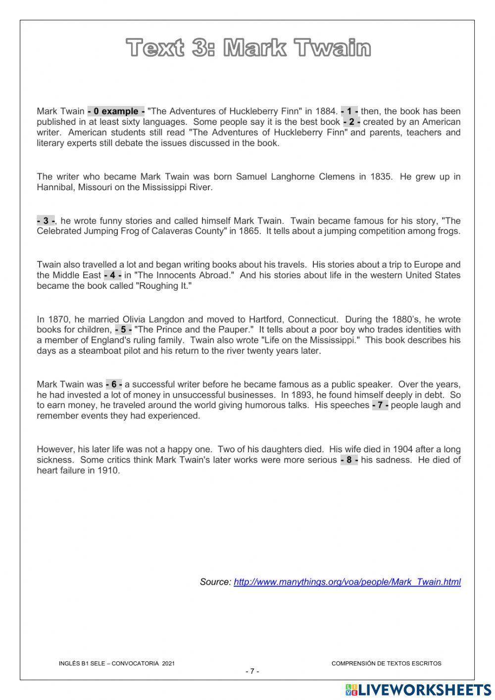 Reading B1 SELE  2021 Murcia