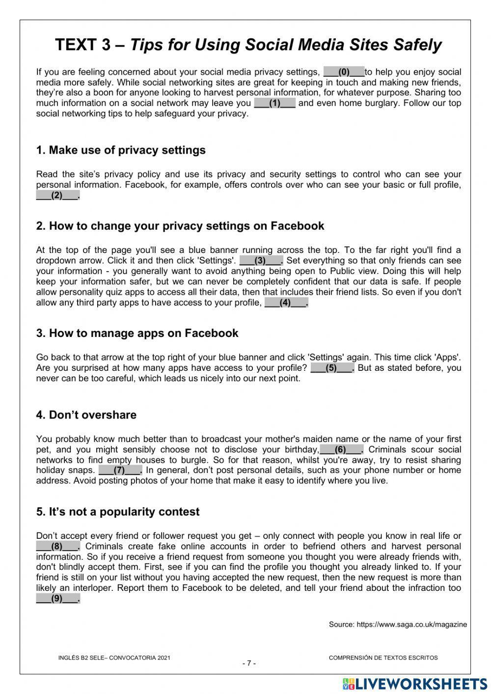 READING (CTE) B2 SELE - EOI Murcia 2021