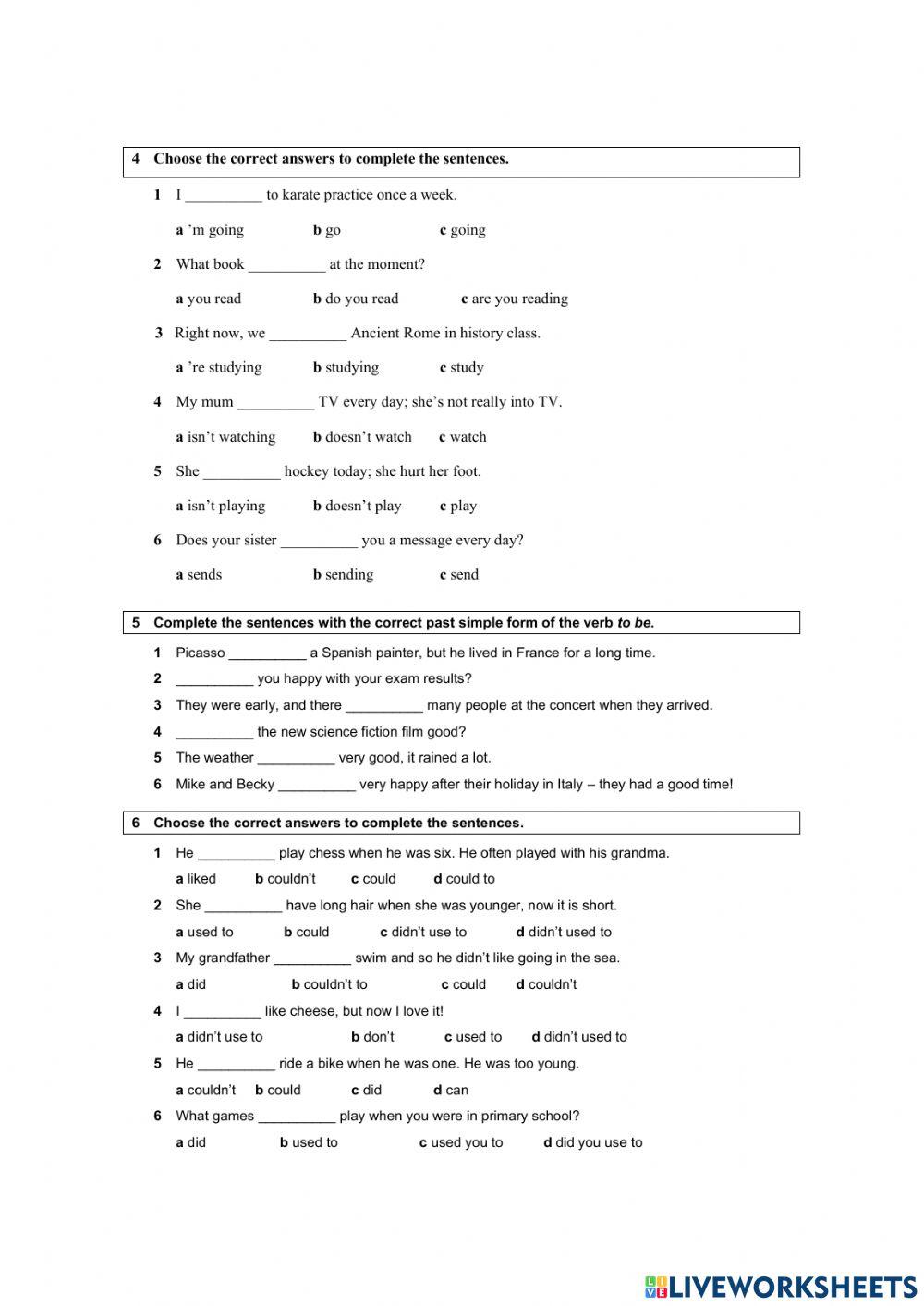 Exam 2 ESO Present and past
