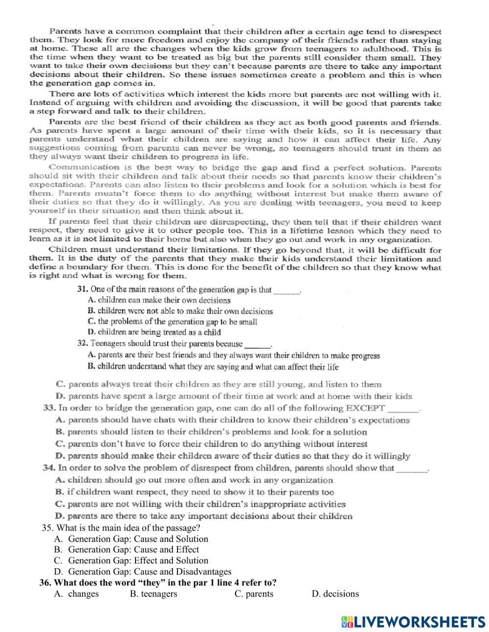 Review giữa kì 1 grade 11