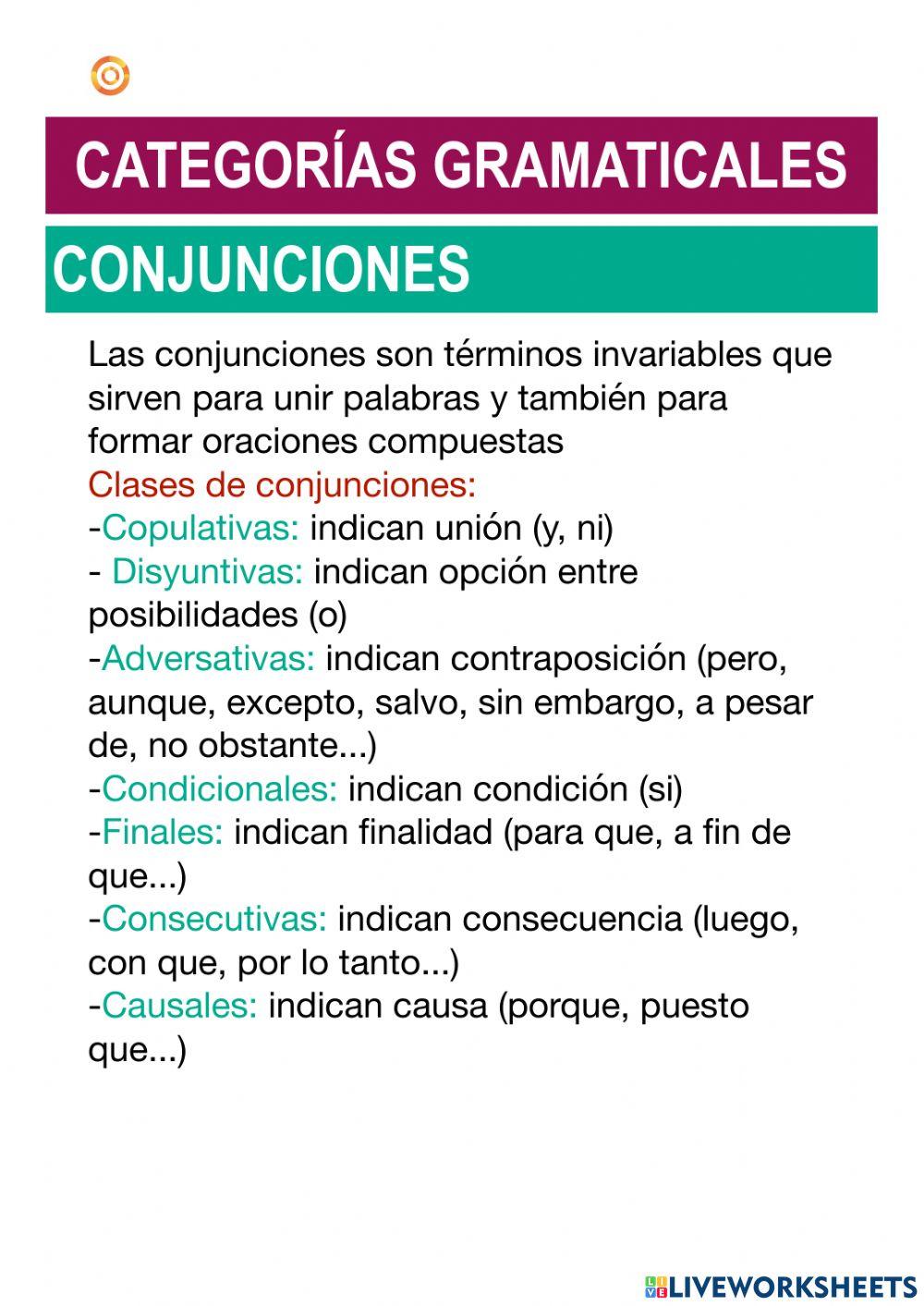 Conjunciones teoria