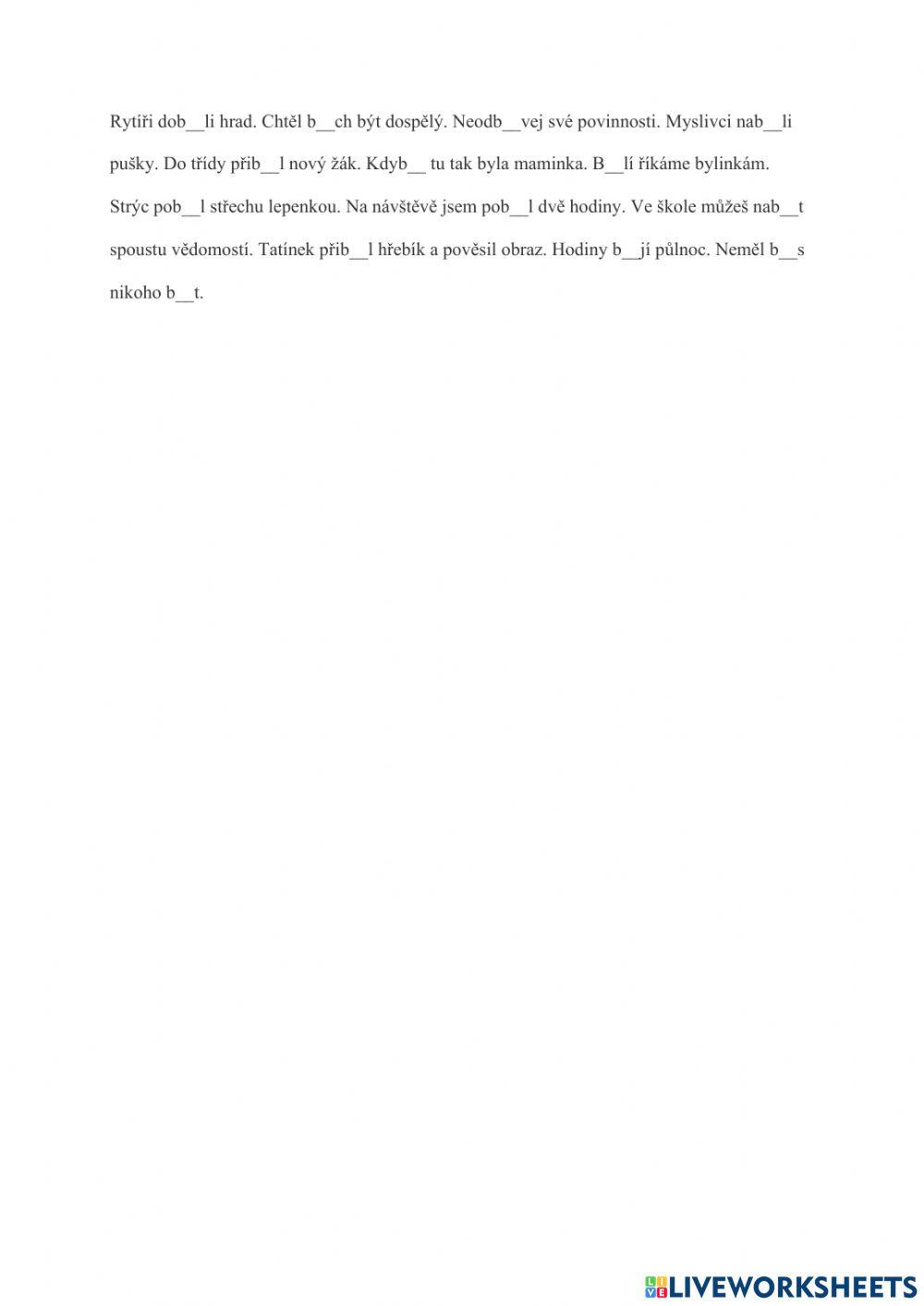 Vyjmenovaná slova po B