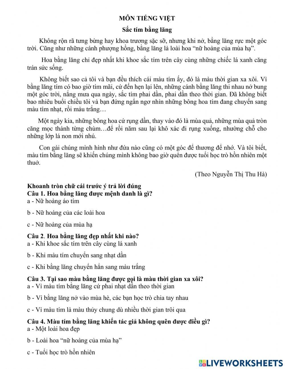 Phiếu cuối tuần 12 online