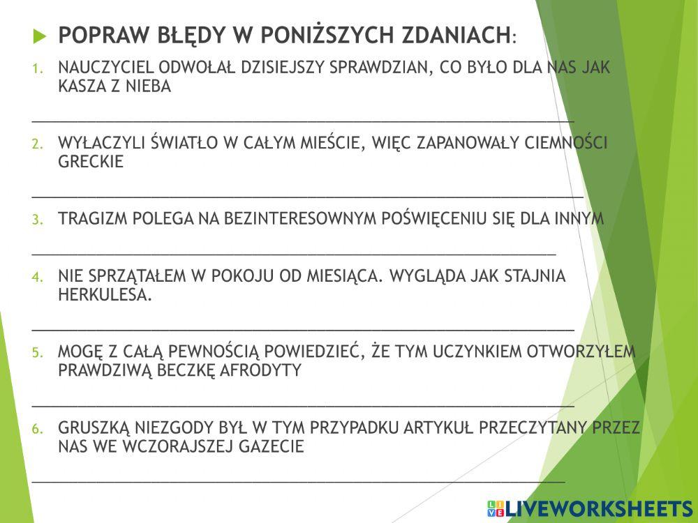Powtórzenie wiadomości przed sprawdzianem. Antyk
