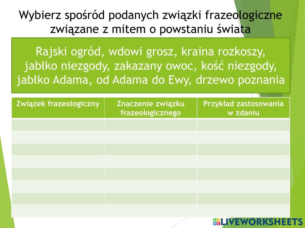 Biblizmy, czyli związki frazeologiczne  z Biblii