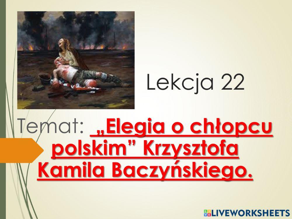 Krzysztof Kamil Baczyński -Elegia o chłopcu polskim-