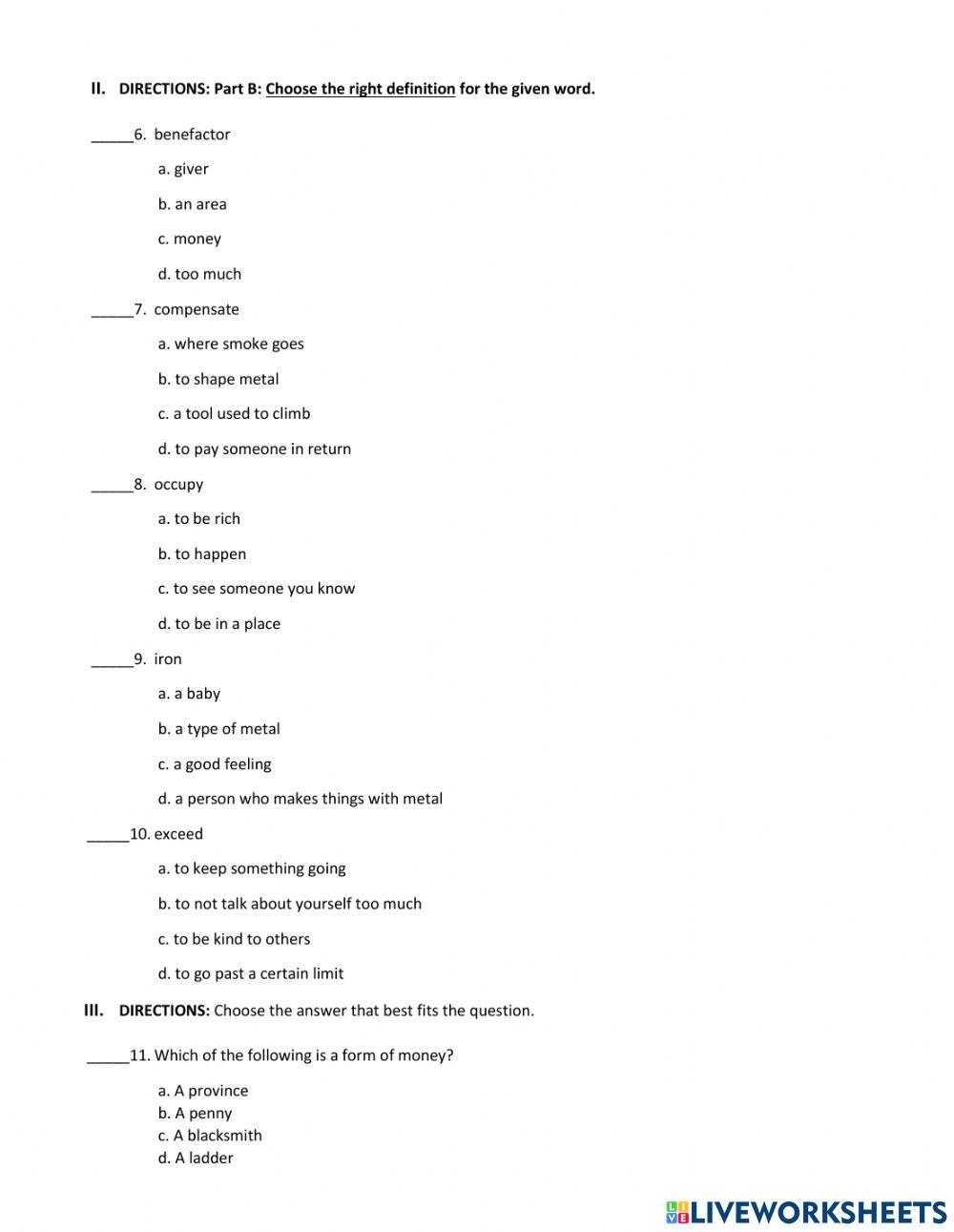 9-Vocab Exerc Nicholas NO READING