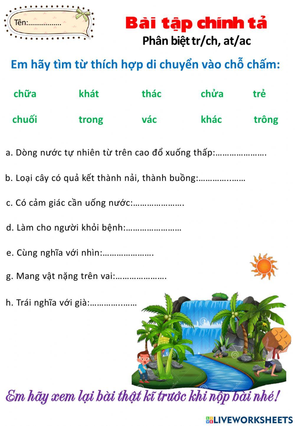 Chính tả cảnh đẹp non sông