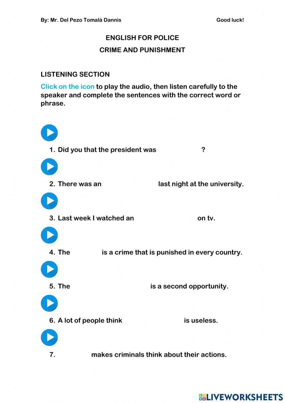 English For Police (Crime and Punishment)