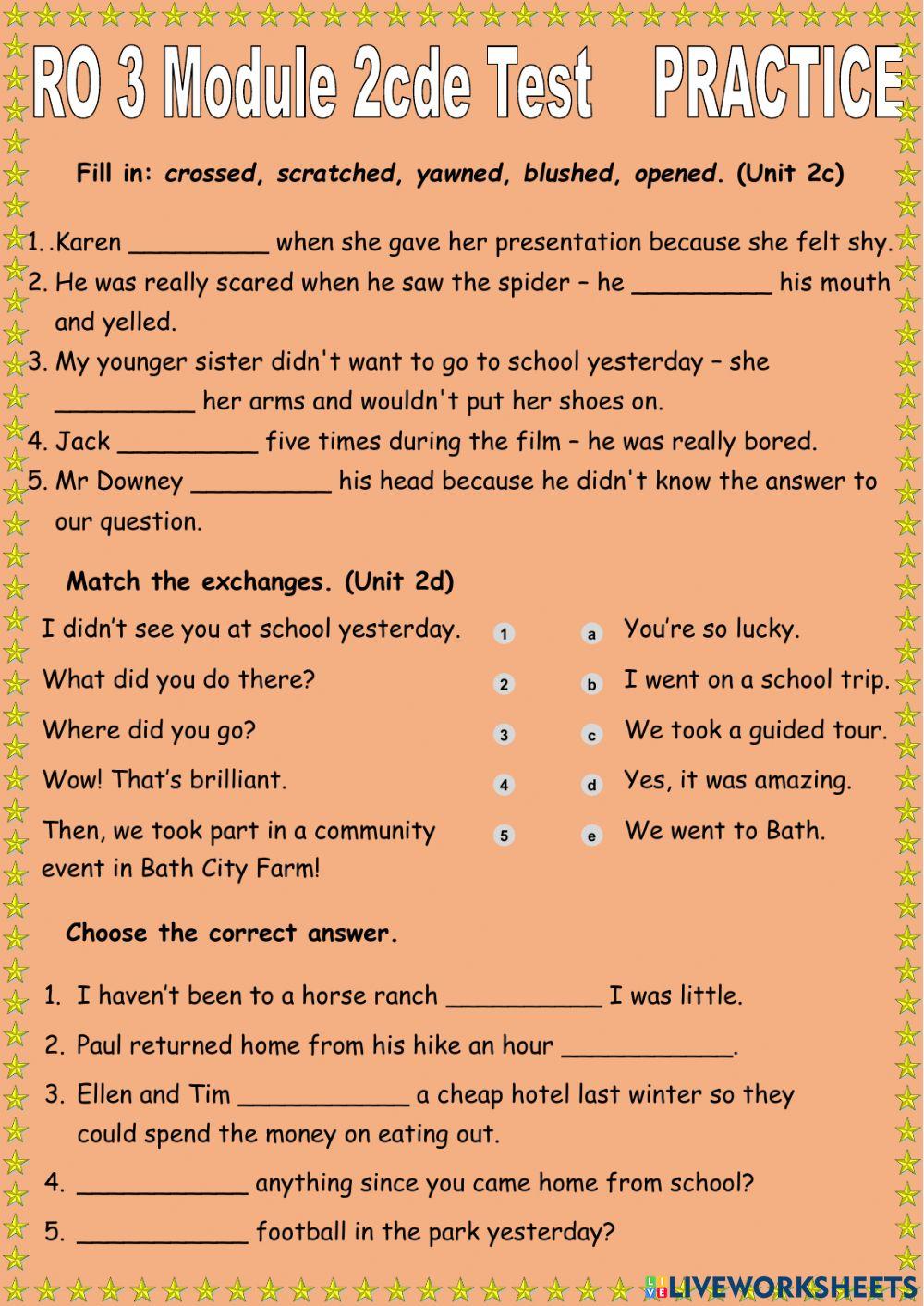 Module 2cde 7th grade PRACTICE