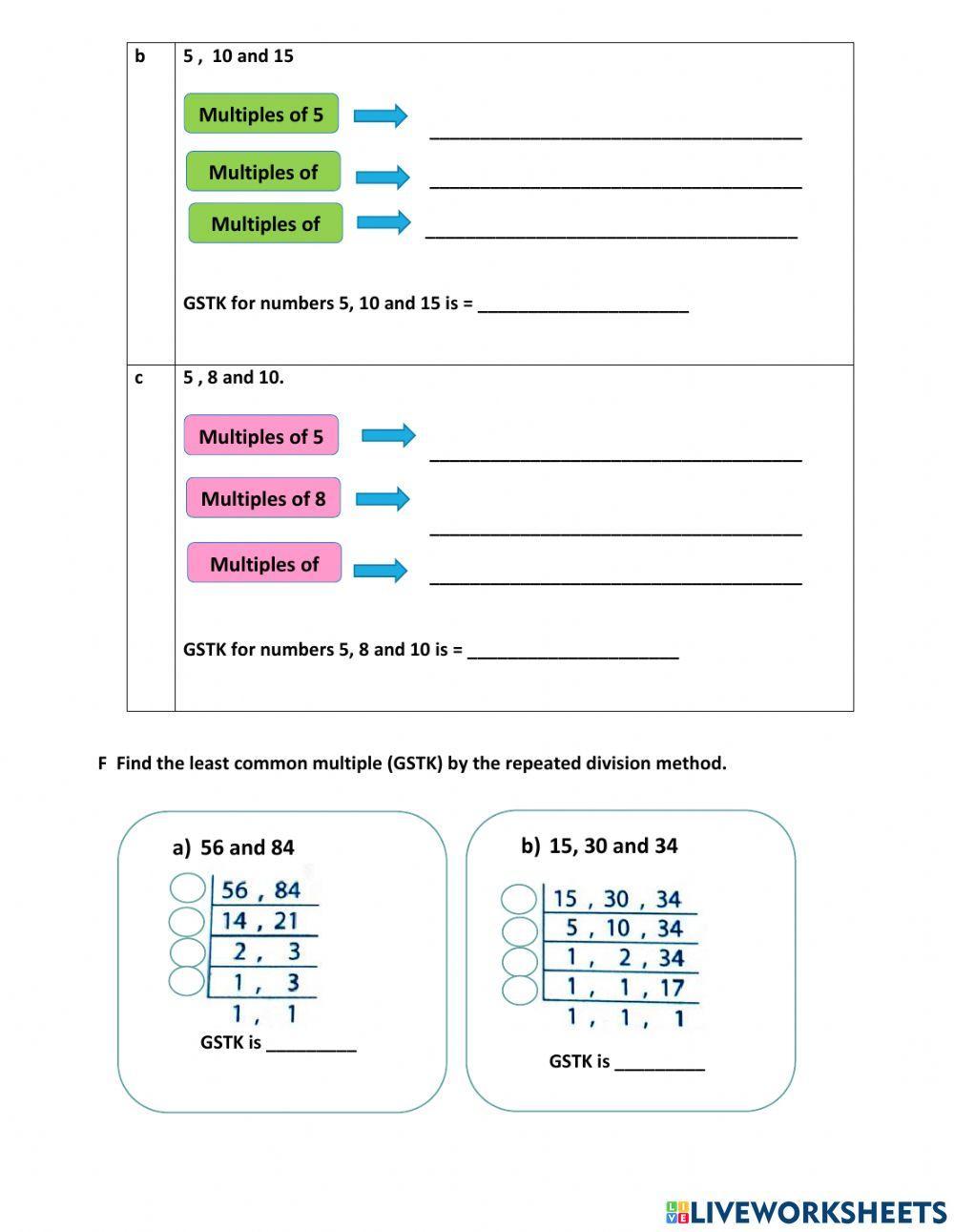 Chapter 2 factors amd multiples