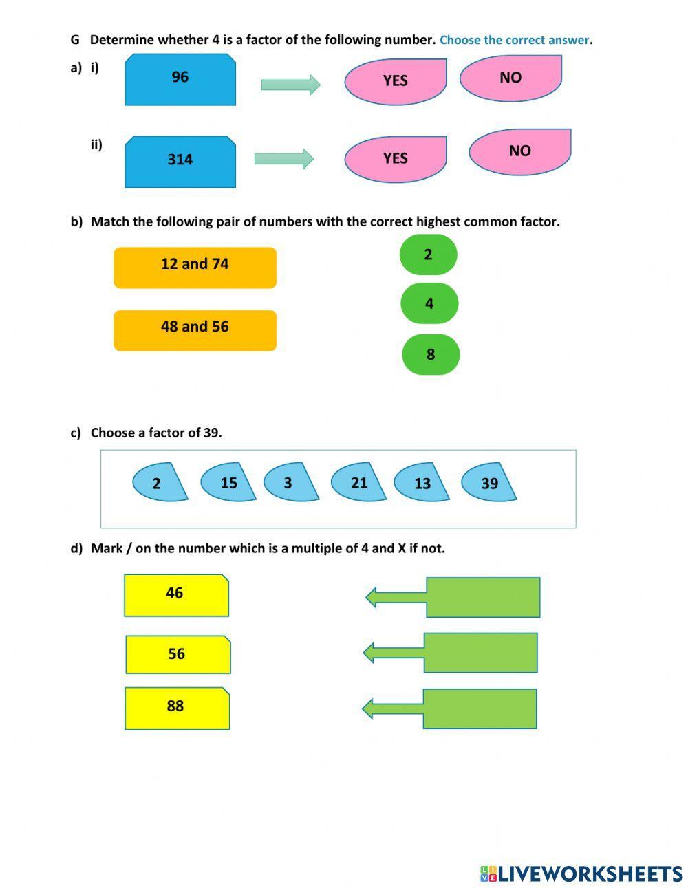 Chapter 2 factors amd multiples