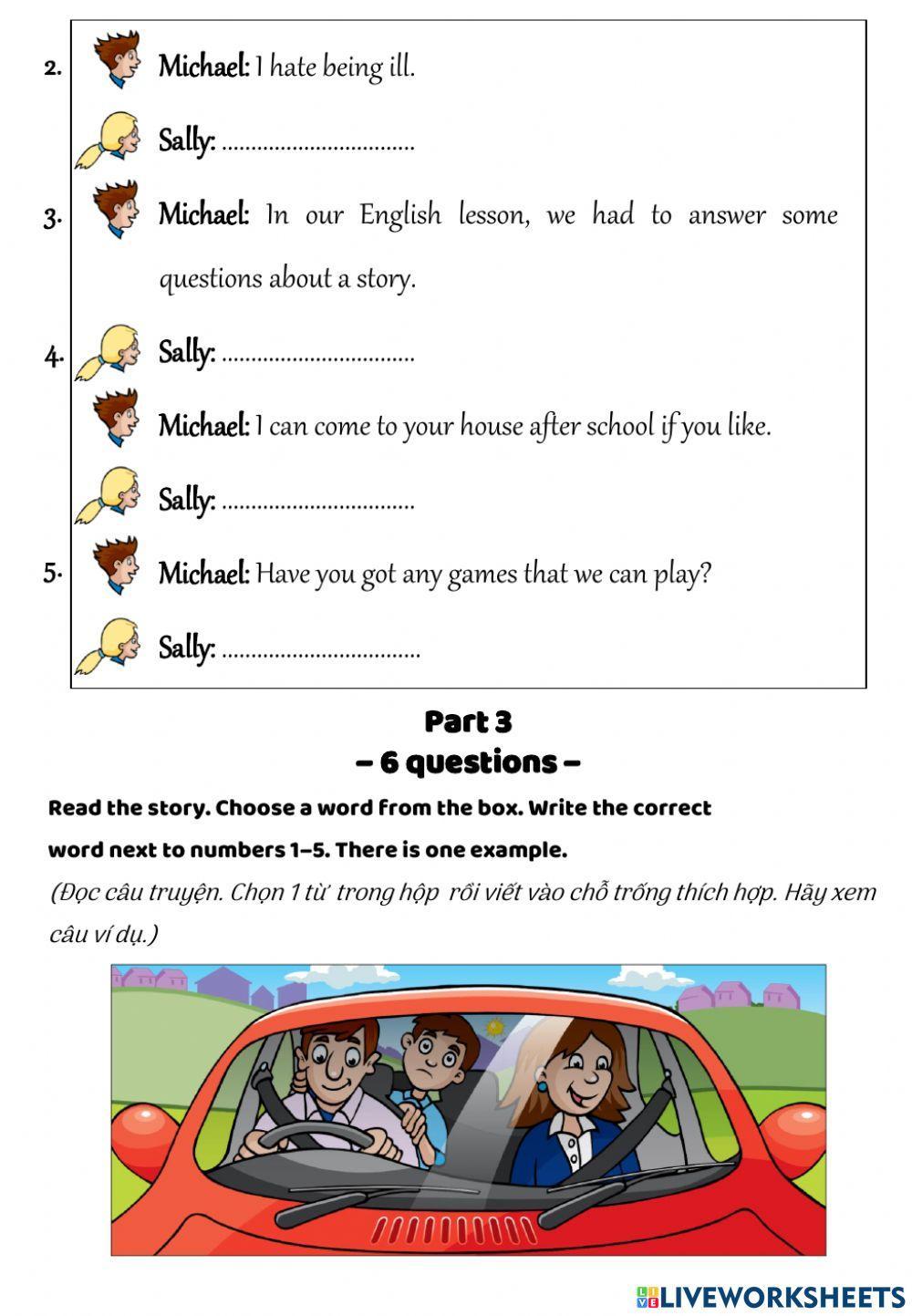 Flyers test - writing reading