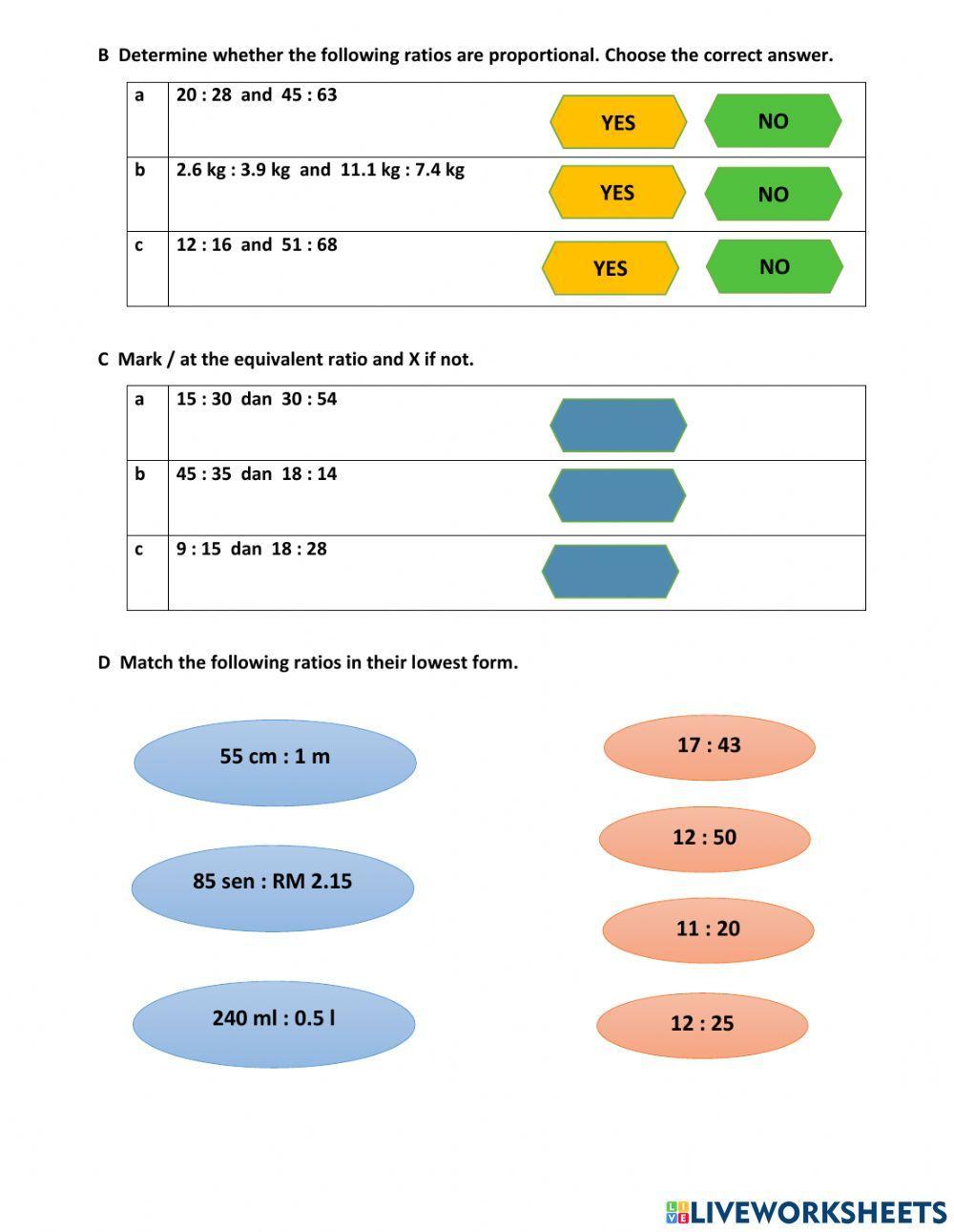 Chapter 4: ratios, rates and proportions