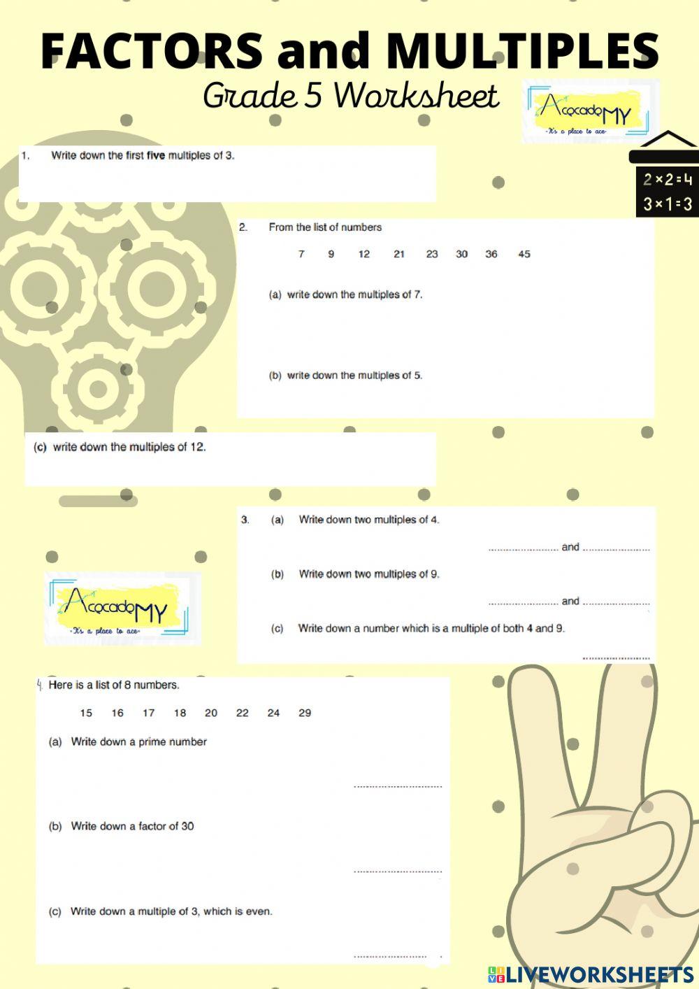 1687891 Factors and Multiples worksheet Yakub Susanto