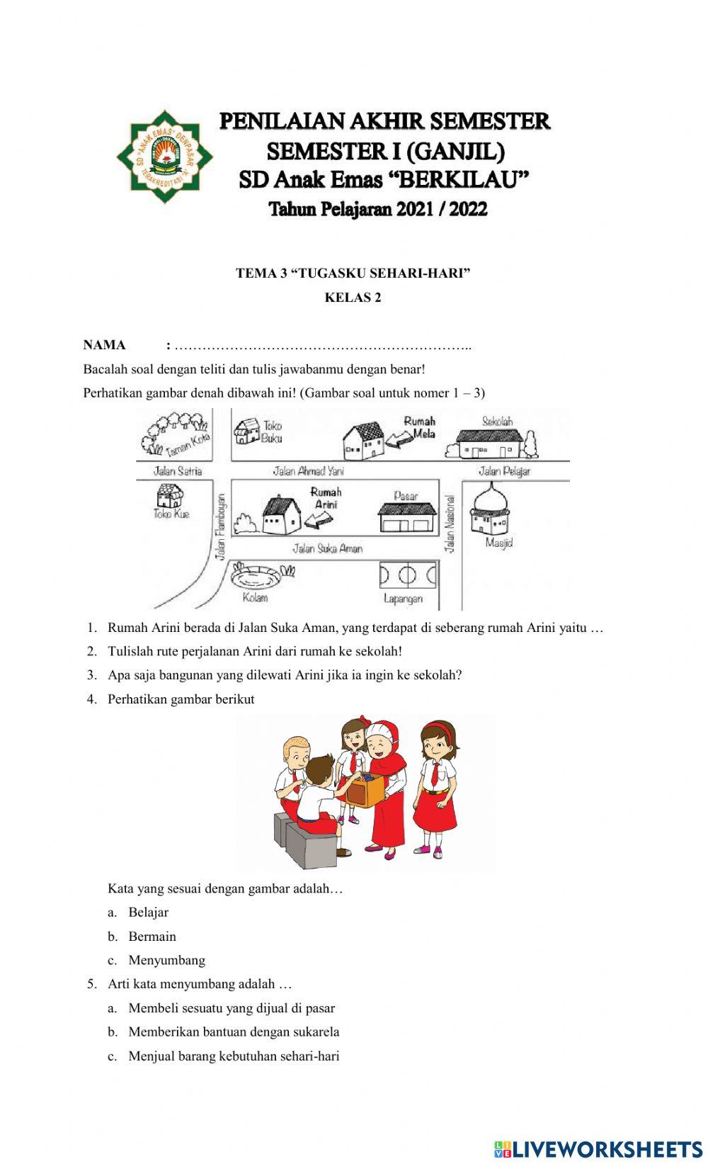 SOAL PAS GANJIL TEMA 3 KELAS 2