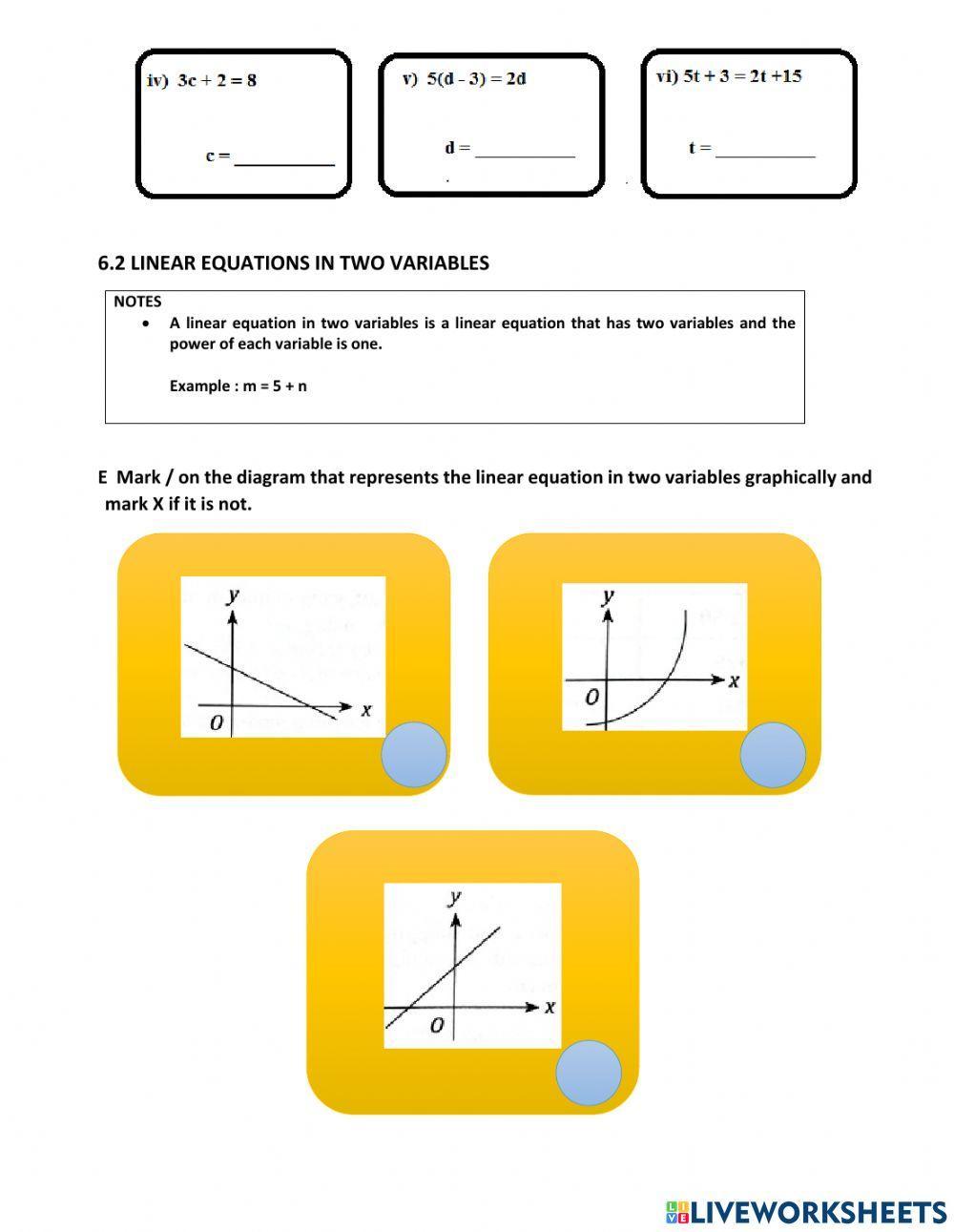 Chapter 6 linear equations