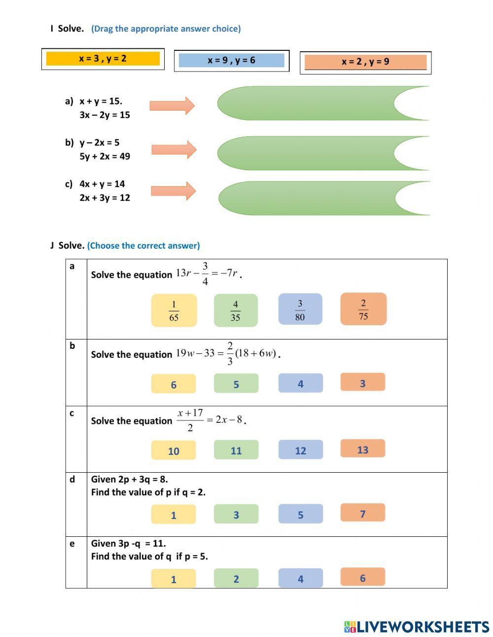 Chapter 6 linear equations