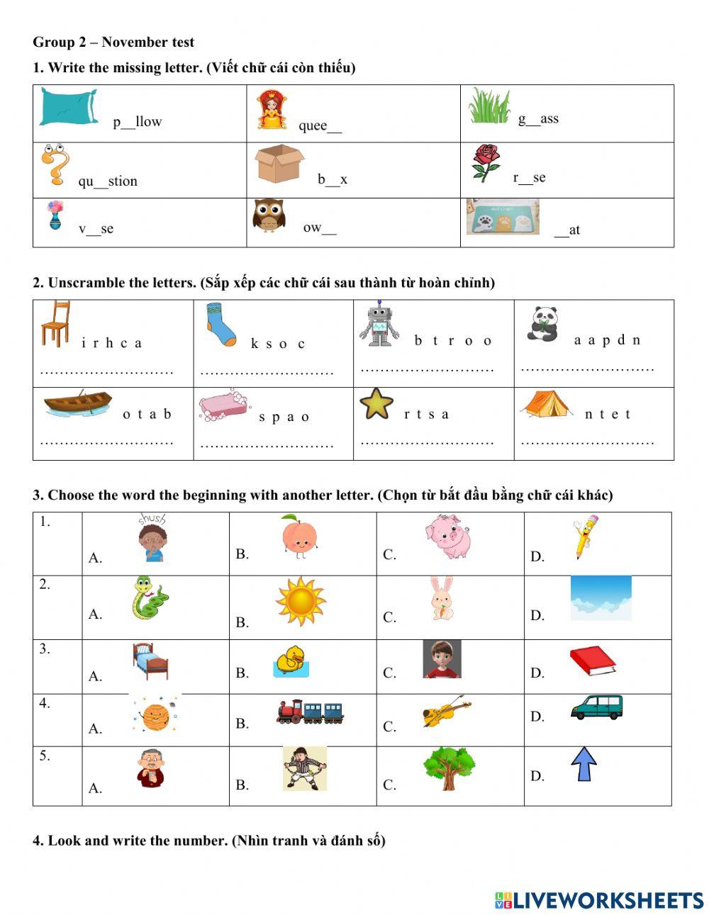 Group 2 - November test