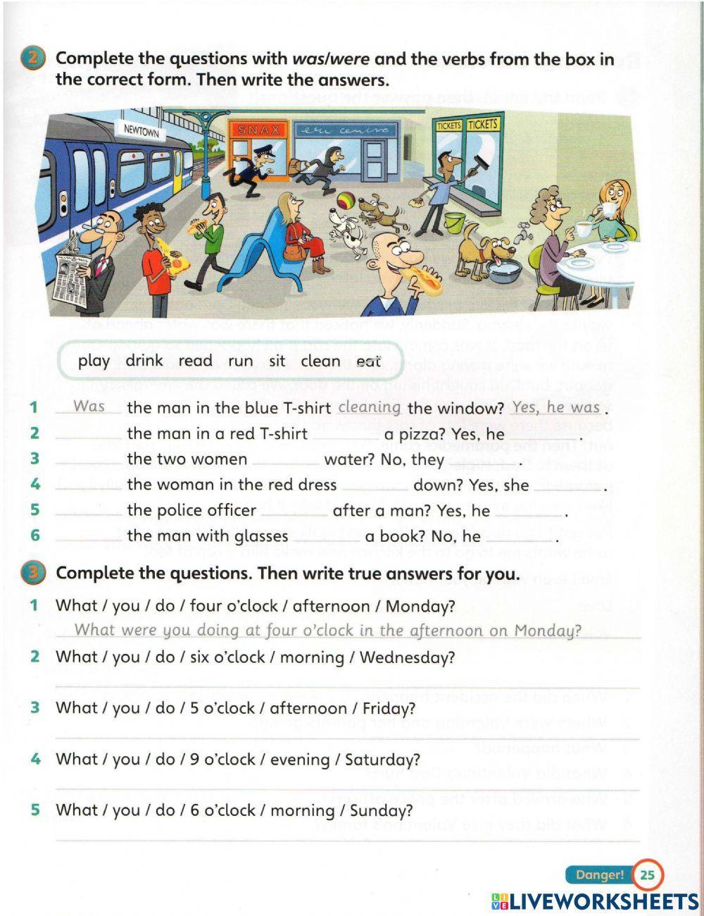 Superminds 4 past continuous questions