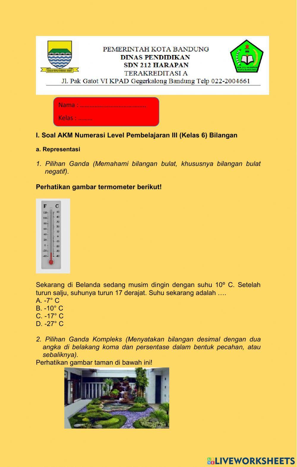 Soal akm numerasi level 3