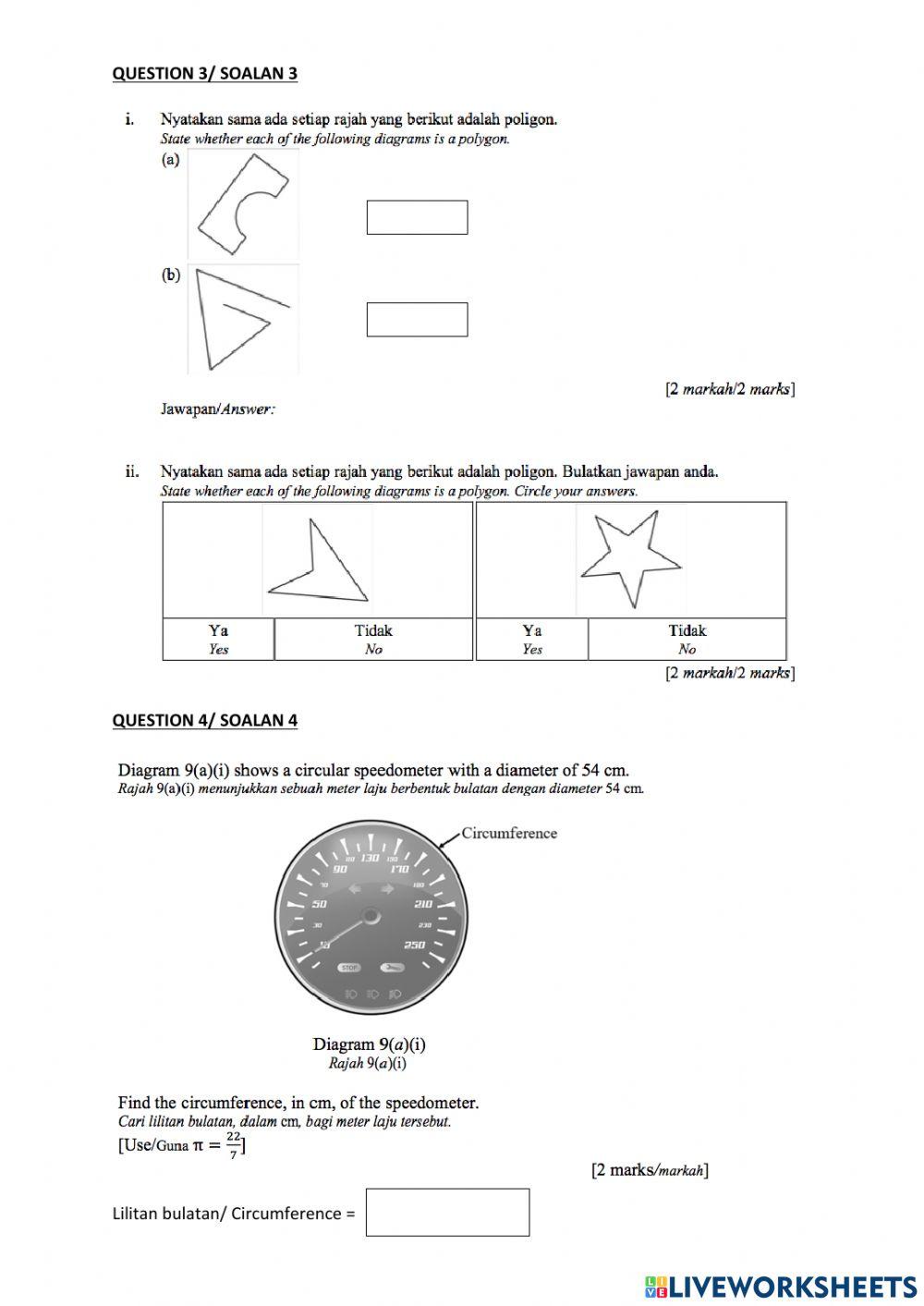 Sumatif matematik bahagian b & c